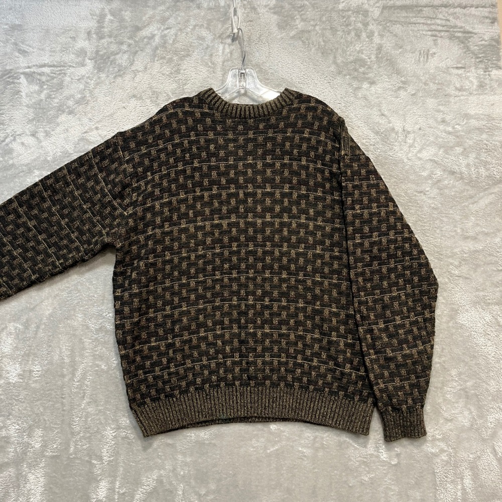 Munsingwear Sweater Mens XL Brown Basketweave Knit Grandpa Cosby Crewneck